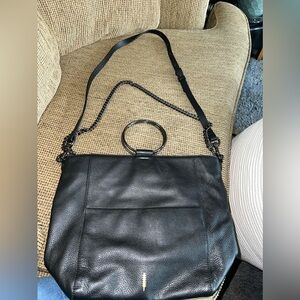 Thacker Black Leather Crossbody Bag